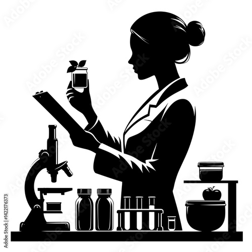 Scientist analyzing a plant extract in a laboratory setting  