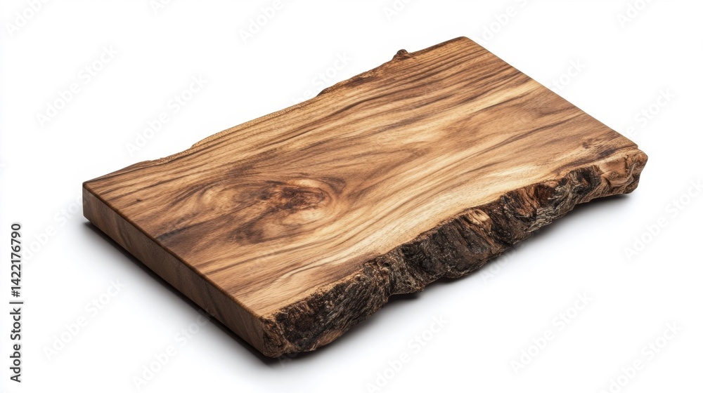 Wooden cutting board isolated on white background. Generative AI
