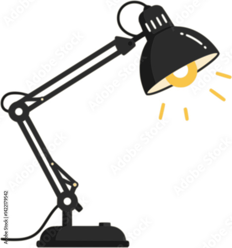desk lamp icon vector on white background	