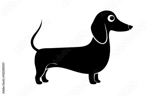 Dachshund dog silhouette, Dachshund dog, vector black silhouette