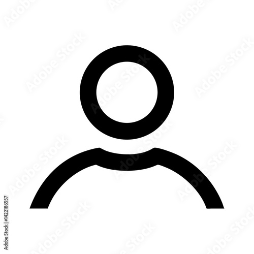 Minimalist Person Icon – Circle Head with Curved Line Body