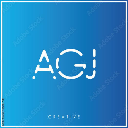 AGJ Premium Vector latter logo design Creative Logo. Vector Illustration logo. letters Logo. Creative Logo Minimal feminine monogram and logo. drawn wedding herb, elegant leaves. modern design.