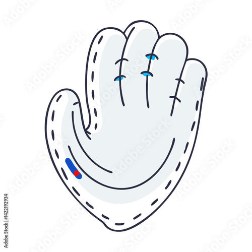 Baseball glove in flat style