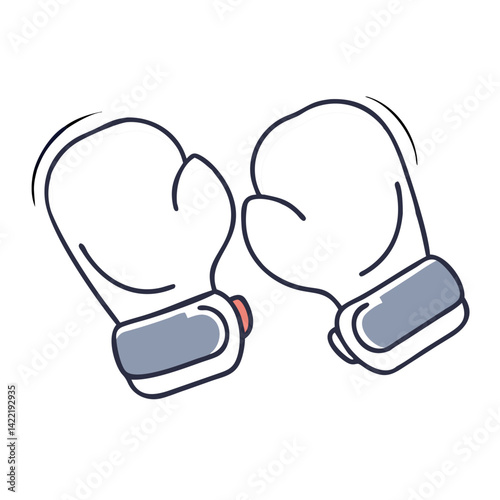 Boxing gloves icon in flat style