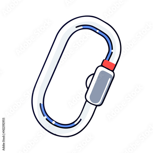 Open carabiner in flat style