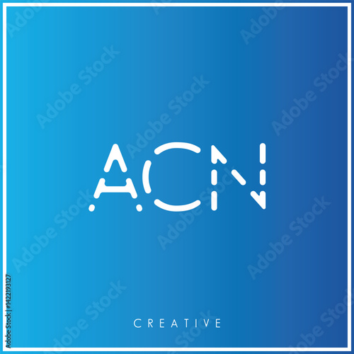 ACN Premium Vector latter logo design Creative Logo. Vector Illustration logo. letters Logo. Creative Logo Minimal feminine monogram and logo. drawn wedding herb, elegant leaves. modern design.