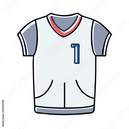 Sports jersey in flat style