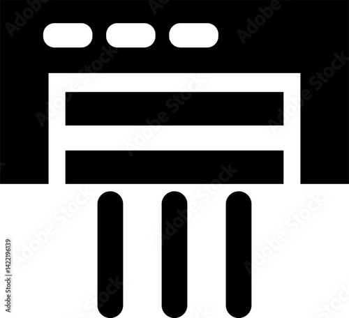 Rounded Filled Paper Shredder Icon
