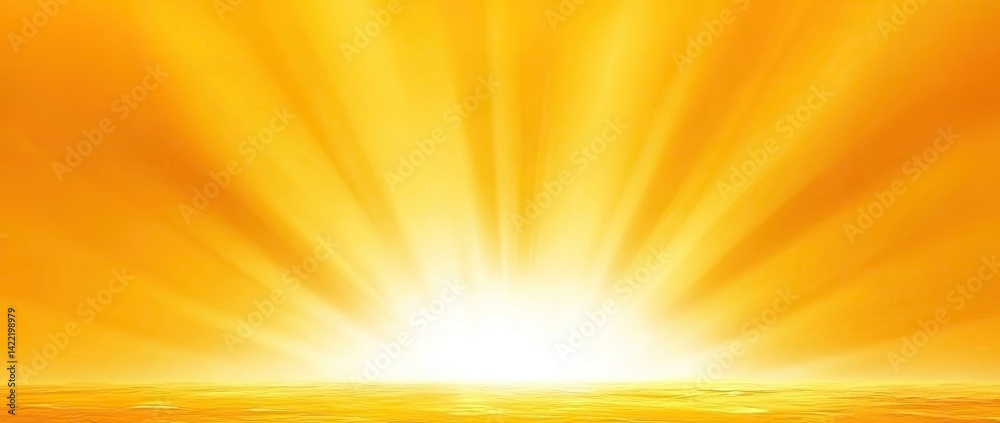 Obraz premium Golden Burst Rays of light shine through a field of yellow, painting the sky brightly