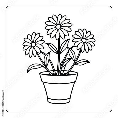 Vibrant pink and yellow flowers bloom in a decorative pot, a colorful floral bouquet bringing summer garden beauty indoors