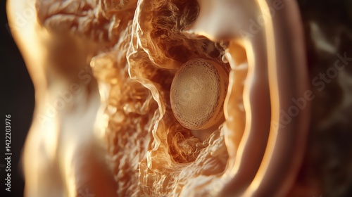 Hearing Device Inside Ear Canal Close Up for Audiology and Health photo