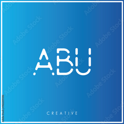 ABU Premium Vector latter logo design Creative Logo. Vector Illustration logo. letters Logo. Creative Logo Minimal feminine monogram and logo. drawn wedding herb, elegant leaves. modern design.