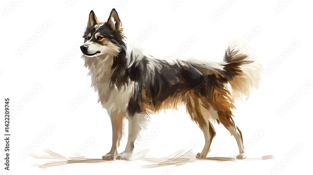 Fototapeta premium Tricolor Husky Dog Portrait.