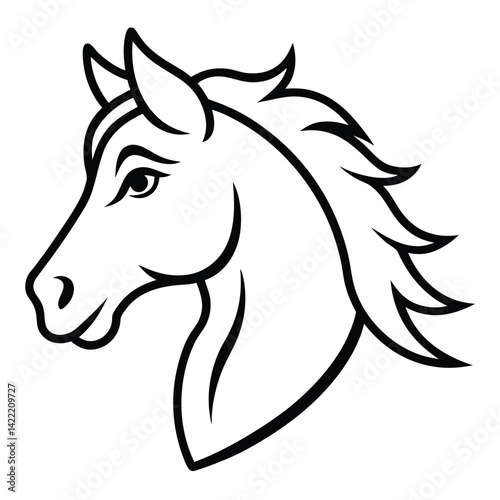Horse head mascot logo vector design