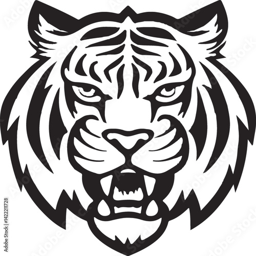 outline of head of the  tiger