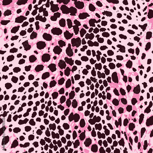 Pink leopard skin design for textile print for fabric, seamless pattern