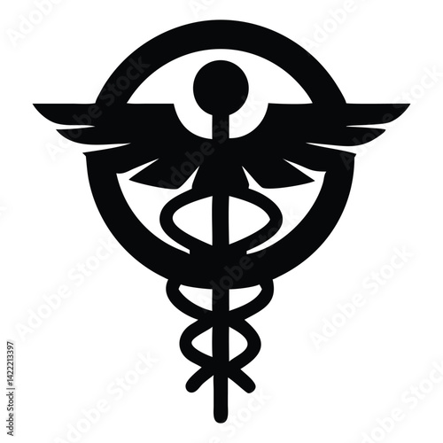 Medical symbol caduceus logo