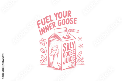 Fuel your inner goose silly goose juice, Retro Silly Goose Typography T Shirt Design