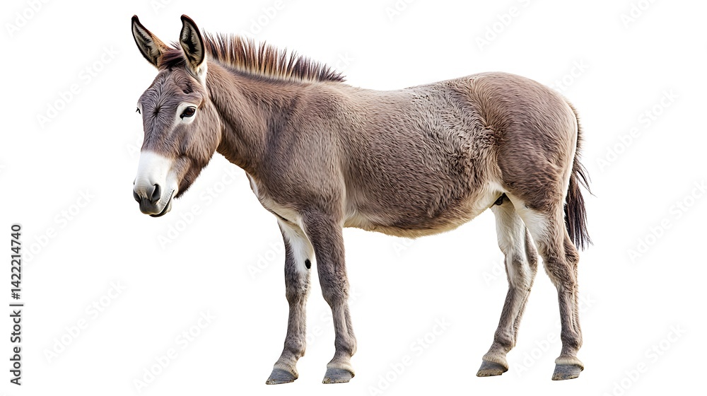 Donkey standing with isolated, and white background. Donkey standing with isolated, and white background.