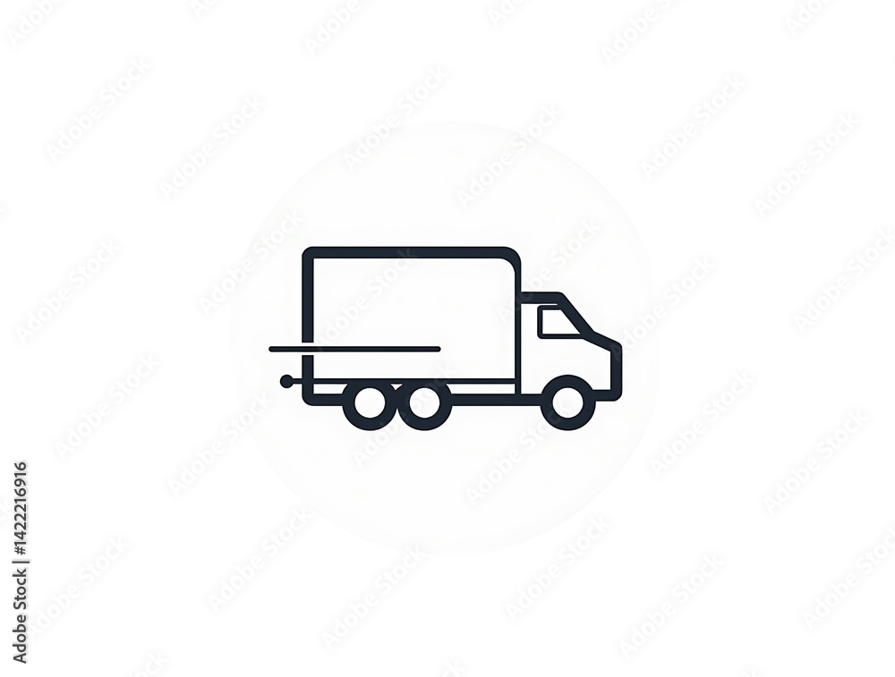 simple_outline_of_a_delivery_truck_on_a_white_circular_backdrop simple_outline_of_a_delivery_truck_on_a_white_circular_backdrop
