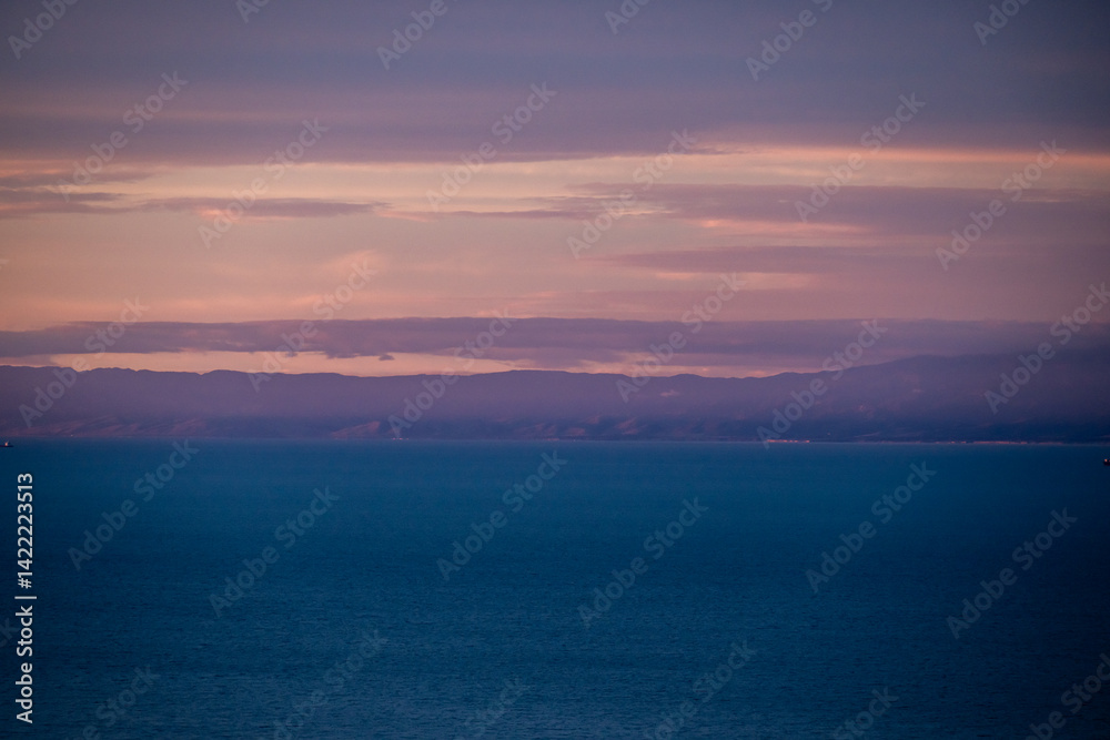 Blue Water and Purple Sky Colors The California Coast