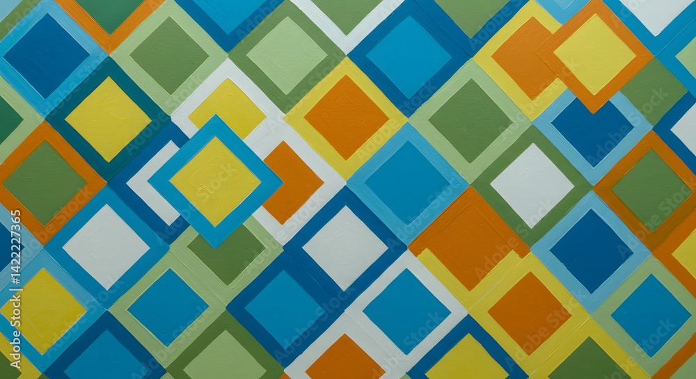 Seamless geometric pattern design featuring colorful squares in a retro style Seamless geometric pattern design featuring colorful squares in a retro style