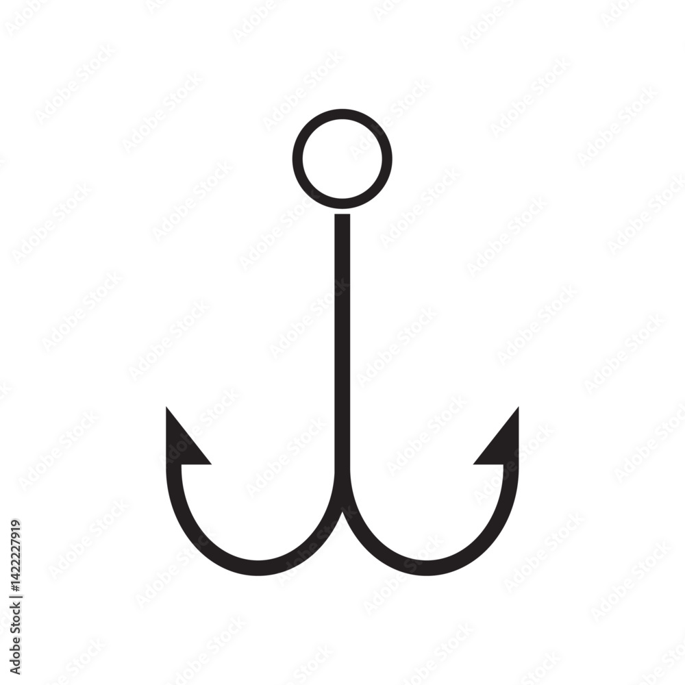 flat icon vector of two fishing hooks flat icon vector of two fishing hooks