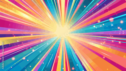 Abstract rays colorful background vector illustration 