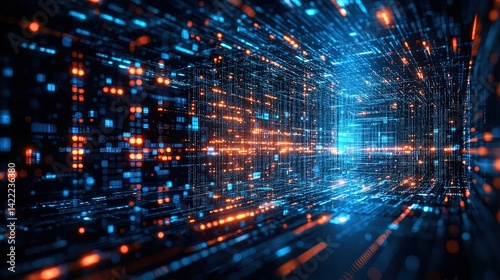 Wallpaper Mural Abstract Digital Data Flow Torontodigital.ca