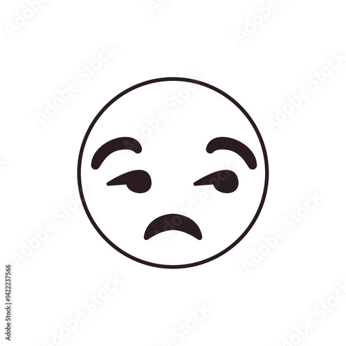 Unamused Face Emoji frown side-eye vector illustration