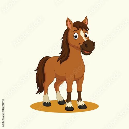 An adorable horse vector on a white background, showcasing a fast