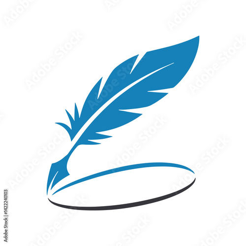 Unique quill pen logo Modern and minimalist vector and abstract logo