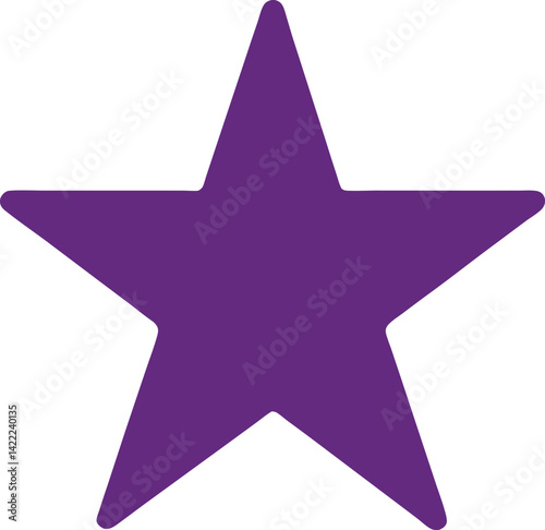 Vector Silhouette icon of purple Star,  vector design with transparent background