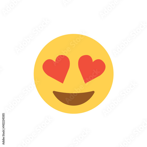 emoji face with heart eyes in love vector illustration