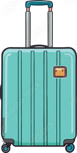 Cartoon Suitcase Vector Illustration — Cute Colorful Travel Luggage Clipart in Flat Style for Vacation, Kids, and Educational Design Projects