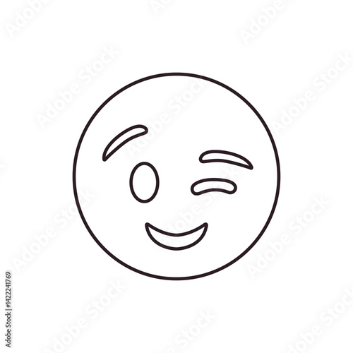 Winking Face wink emoji vector symbol sign icon 