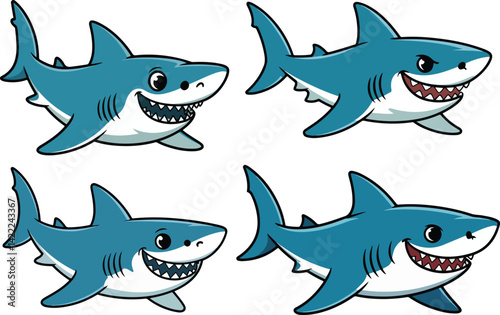 Cute Sharks Vector