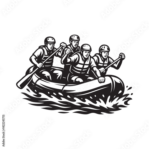 rafting boat on a white background