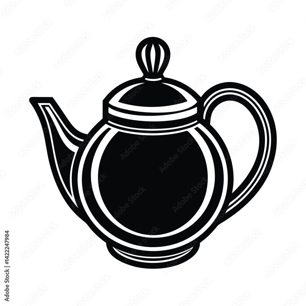 black vector icon round teapot vector art silhouette black vector icon round teapot vector art silhouette