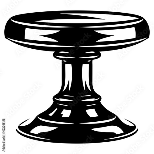 Monochrome Illustration of an Ornate Furniture Leg or Pedestal Design
