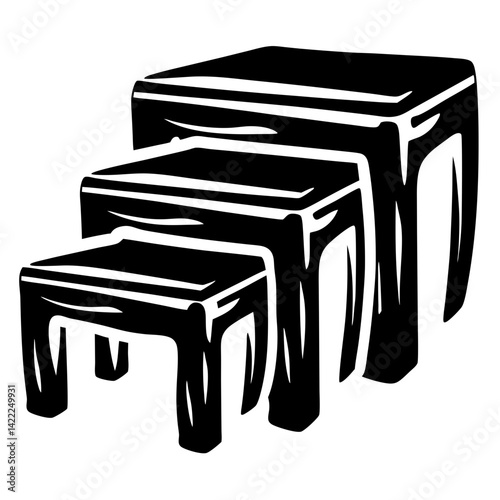 Stylish Black and White Nesting Tables Adding a Modern Touch to Decor
