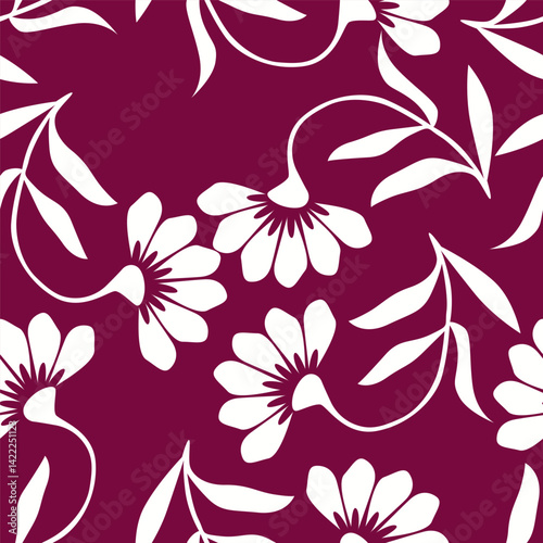 Vintage seamless floral pattern. Liberty style background of small mauve and lilac flowers. Small flowers scattered over a white background. Stock for printing on surfaces