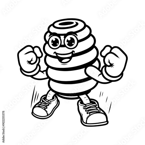 Cartoon Honeycomb Character with Boxing Gloves