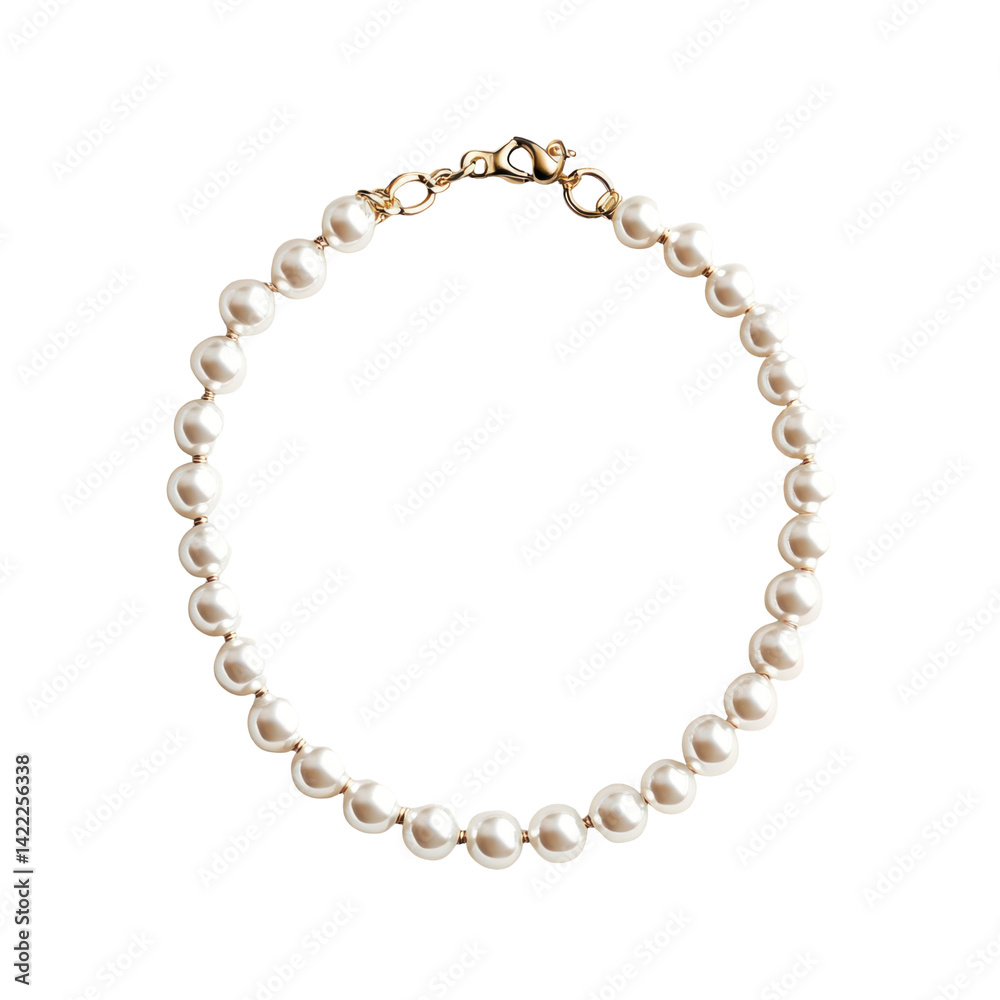 Delicate Pearl Anklet With Minimalist Clasp Isolated on a transparent background Delicate Pearl Anklet With Minimalist Clasp Isolated on a transparent background