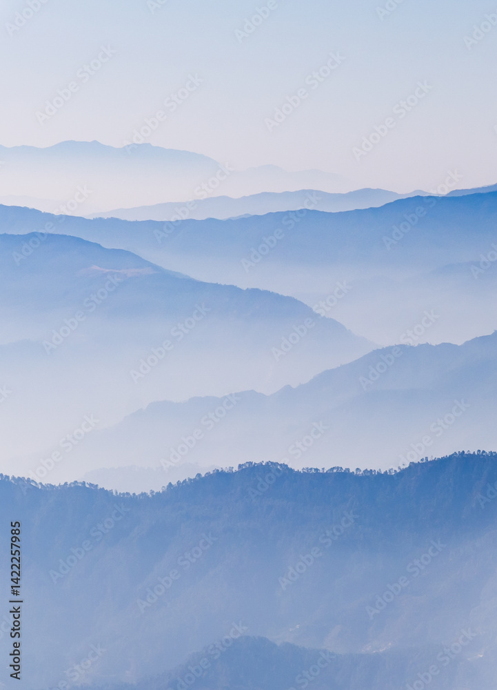 breathtaking mist covered mountain range at morning breathtaking mist covered mountain range at morning