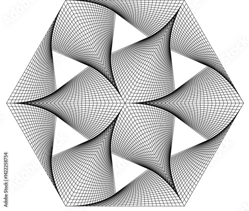 Abstract vector graphic based on harmonic vortex 