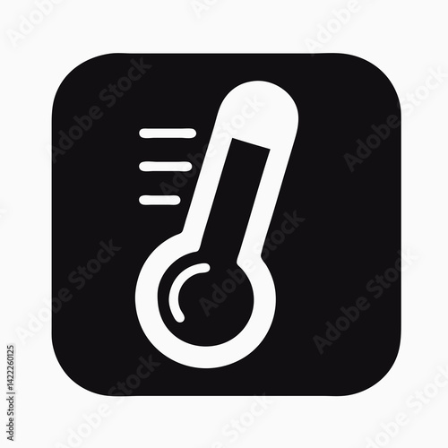 thermometer, temperature, icon, vector, graphic, illustration, symbol, black and white, simple, modern, measurement, data, gauge, climate, weather, heat, cold, hot, cold, celsius, fahrenheit