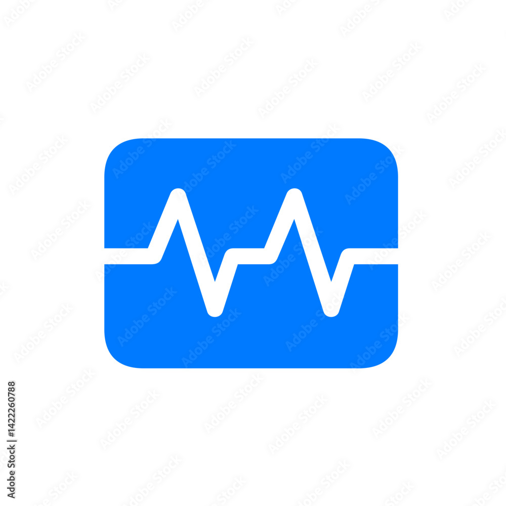 Waveform ECG Rectangle Filled Icon Waveform ECG Rectangle Filled Icon