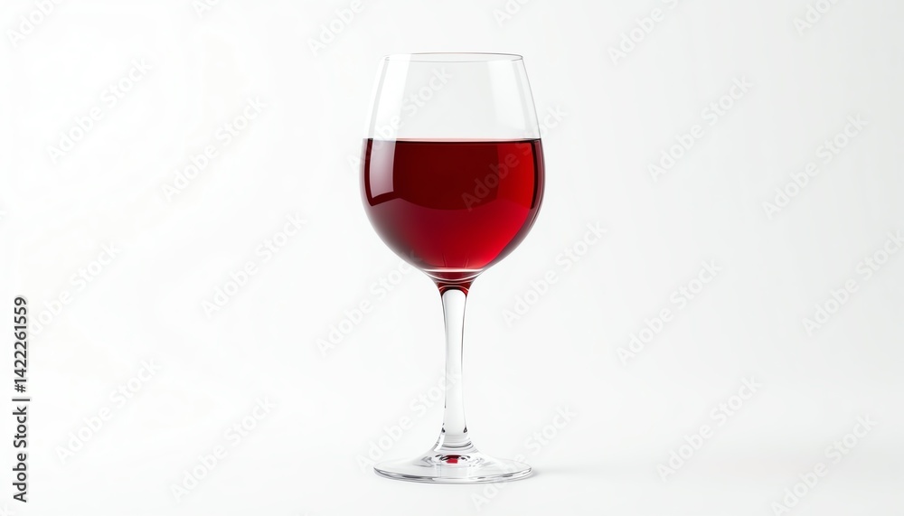 Elegant glass of red wine on a white background. Elegant glass of red wine on a white background.