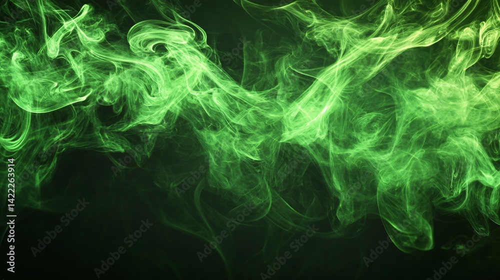 Dynamic green smoke effect studio digital art abstract close-up visual concept for creative projects Dynamic green smoke effect studio digital art abstract close-up visual concept for creative projects